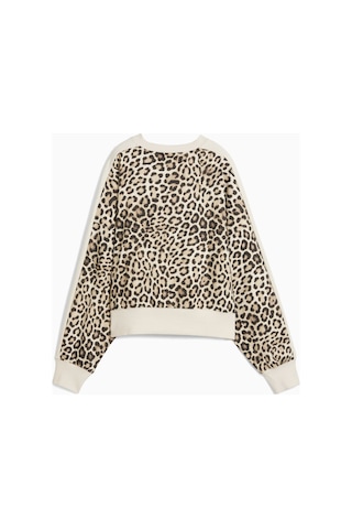 Puma T7 Leopard Kadın Krem Sweatshirt 632136-91 Krem