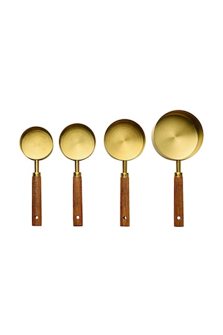 Akasya Ağacı Ölçü Kabı Seti 4'lü Altın Kaplama