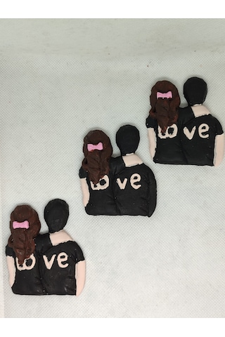 Sevgililer Magnet Siyah