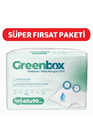 Greenbox 60x90 Yatak Koruyucu Örtü 30'lu 4 Paket 120 Adet Greenbox 60x90 Yatak Koruyucu Örtü 30'lu 4 Paket 120 Adet