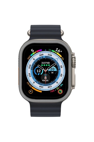 Cosmotex Newface Apple Watch Uyumlu Ultra 49mm Alüminyum Kasa Cam Ekran Koruyucu - Gri