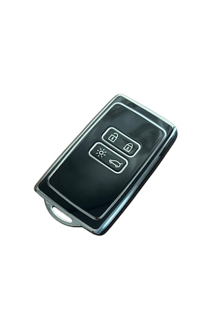 Autohan Keys Lüx Renault Anahtar Kılıfı, Clio E-tech, Austral, Megane 4, Talisman, Clio 5 Uyumlu, Siyah-gümüş