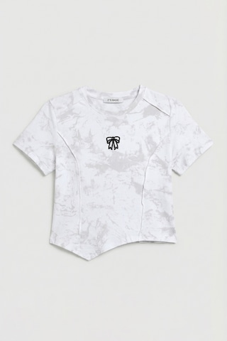 Itsbasic Kadın Beyaz W5 Özel Kumaş Elastan Crop Top