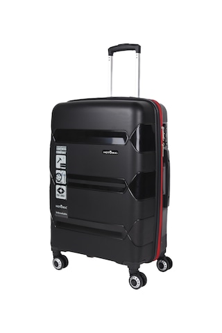 Hotowa Gold Pp Valiz 8011 Siyah Kırmızı Tsa Kilitli Orta Boy Kırmızı - Siyah