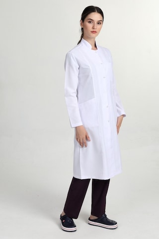 Azim Önlük Tesettür 105cm Doktor Hemşire Eczacı Lab Öğretmen Önlüğü Beyaz