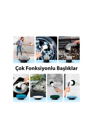 9&apos U 1 Arada Çok Amaçlı Kablosuz Şarjlı Temizlik Fırçası Ip67 Yıkanabilir Başlık 5580
