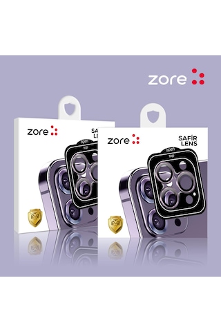 Apple Uyumlu iPhone 12 Mini Zore Cl-11 Safir Parmak İzi Bırakmayan Anti-reflective Kamera Lens Koruyucu Lacivert