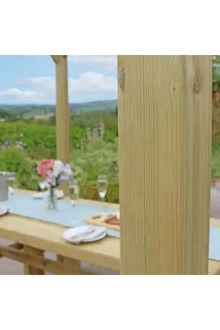 İahşap Veranda Ahşap 3x3 Metre Pergole Gölgelik Kamelya P12 Ebat-3x3 Metre Kahverengi
