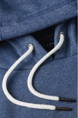 Erkek Kapüşonlu Logo Baskılı Sweatshirt - Mavi Aegean Sea Heather