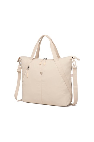 Smart Bags Mikro Poly Kumaş Büyük Boy Kadın Omuz Çantası 3335 Bej