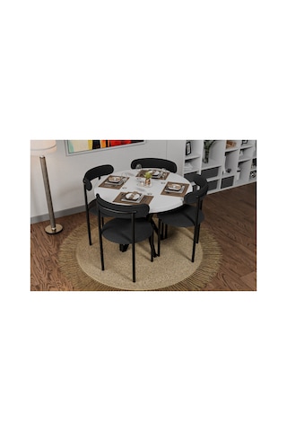 İdeal Home Tedy Beyaz Masa Sandalye Takımı Beyaz
