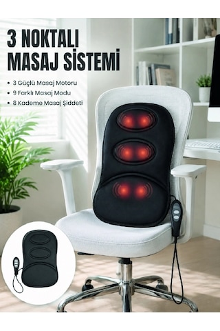 Titreşimli Masaj Koltuk Minderi Kademe Şiddet Ayarlı Isıtma Fonksiyonlu Masaj Pedi