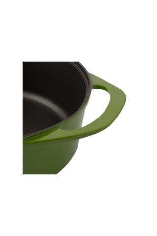 Pot Art Parlak Yeşil Yuvarlak Derin Döküm Tencere 28 Cm 5,6 Lt Yeşil