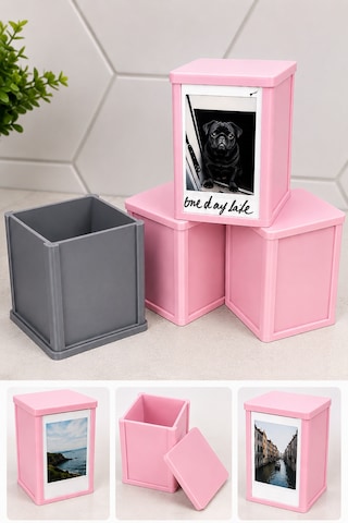 Mini Anı Fotoğrafı Saklama Kutusu Çerçeveli Kapaklı Dekoratif 3d Baskı