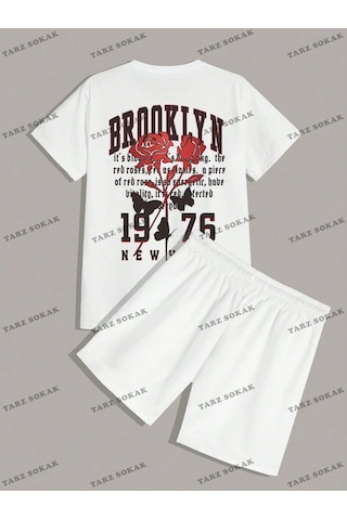 Tarzsokak Alt/üst T-shirt Ve Şort Takımı Kod Alt174 Beyaz