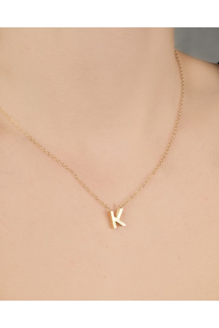 Lekka Design Kadın Kararmaz Çelik Takı K Harf Kolye