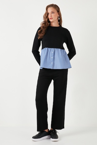 Lela Streç Bol Paça Regular Fit Oysho Kumaş Bayan Eşofman Altı 5865881 Siyah