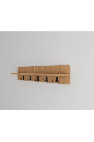 Portmanto Elbise Askılığı, Duvar Askılığı 80 Cm Meşe