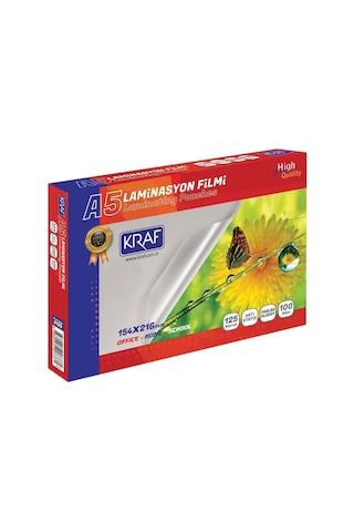 Kraf Laminasyon Filmi Parlak A5 125mic 100lü 2125