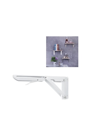 Sones Yemek Masası İçin 16 İnç Duvara Monte Katlanabilir K Şeklinde Depolama Rafı