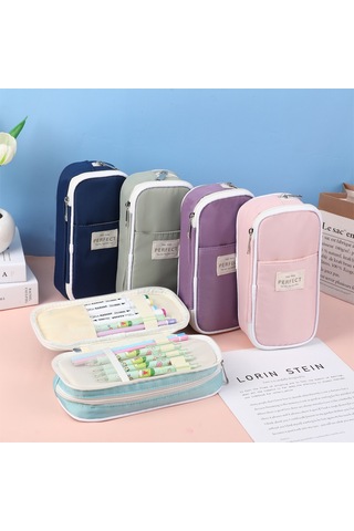 Aurora Büyükkapasiteli Macaroon Renklendirtirme Kalemçantasımavi Mavi