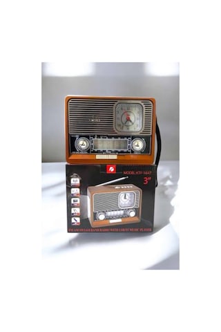 Ahşap Görünümlü Retro Bluetooth Radyo Usb,aux Ve Sd Kart Girişli