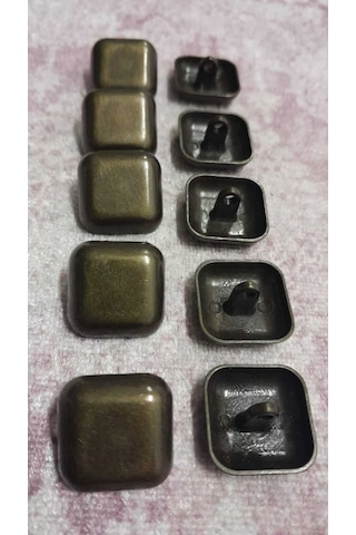 Siyah Bakır Kaplama Metal Düğme 27 Boy 17 Mm 10 Adet