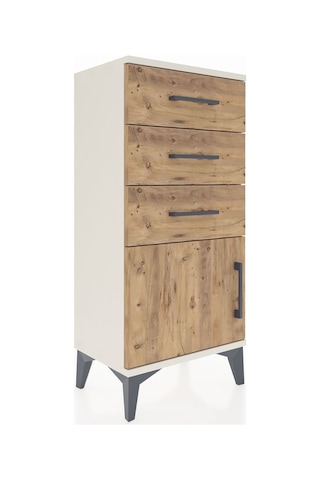 Arges Komodin 3 Çekmeceli Tek Kapaklı 44x30x96 Aytaşı-çam Aytaşı