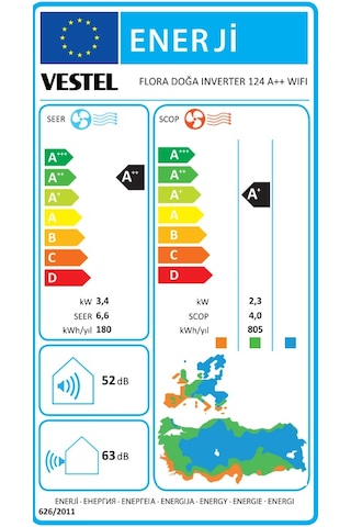 Vestel Flora Doğa Inverter 124 A++ WIFI Klima