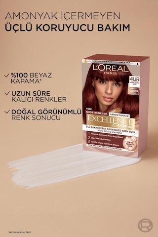 Excellence Creme Amonyaksız 4ur Nude Koyu Kızıl Saç Boyası 3600524216634-10789