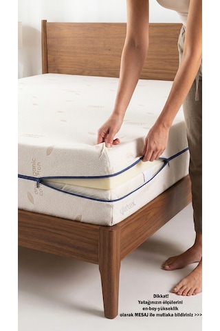 Artex Kılıf Cotton 140x190 Yatak Kılıfı Koruyucusu Örtüsü Fermuarlı Kapitone Fit Zippered Mattress Cover Çift Kişilik Beyaz