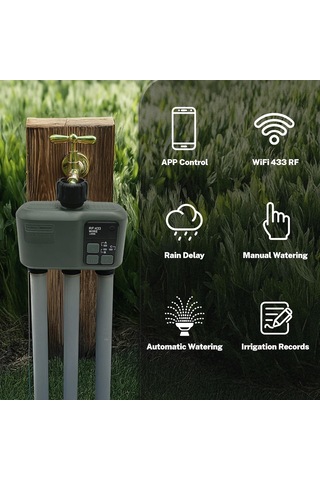 3 Çıkışlı Wifi Sulama Kontrol Ünitesi, Rf 433 Teknolojisi 500m, Bahçe Bilgisayar Sulama Zamanlayıcısı, Yağmur Gecikmeli Programlanabilir Bahçe Su Zamanlayıcısı, Otomatik Ve Manuel Sulama Modu
