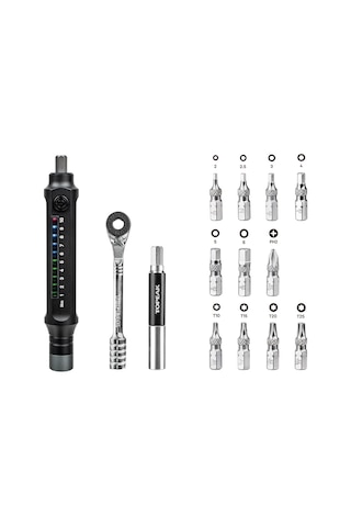 Topeak E-torqbar Elektronik Tork Anahtarı Çantalı+1-10nm +10 Farklı Uç Tt2623 Siyah