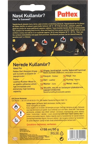 Pattex Yapıştırıcı Deri-Kauçuk-Ahşap 50Gr