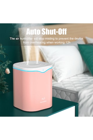 Leezsing 2l Çift Sprey Nemlendirici Serin Mist Otomatik Kapatma Nemlendirici Led Işık İle Taşınabilir Masaüstü Nemlendirici