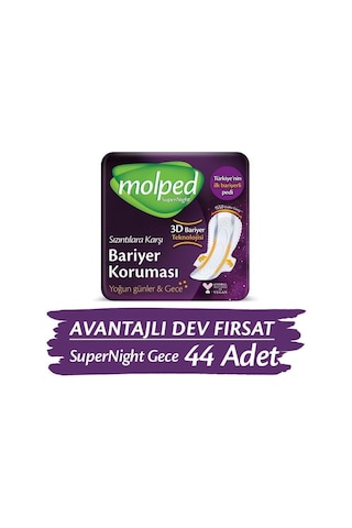 Molped Supernight Gece Avantajlı Dev Fırsat 44 Adet