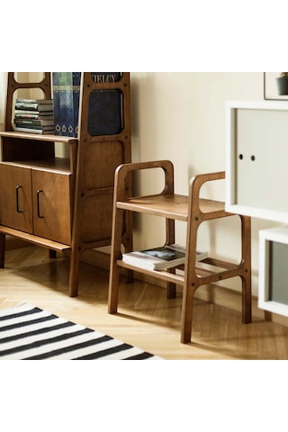 Woodesk Arce, Ahşap Kitaplık, Komodin, Raf, 50x65, Tik Renk