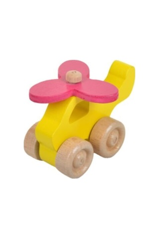 Woodnjoy Wood & Joy Doğal Ahşap Helikopter Hareketli Eğitici Oyuncak