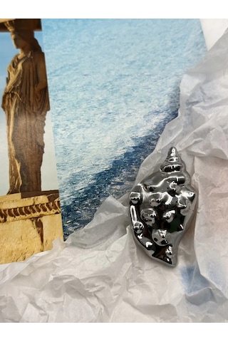 Best Price 34 Baklavalı Elbise Ve Mayo İçin Orijinal Yazlık Deniz Kabuğu Broş 370345894 Gri