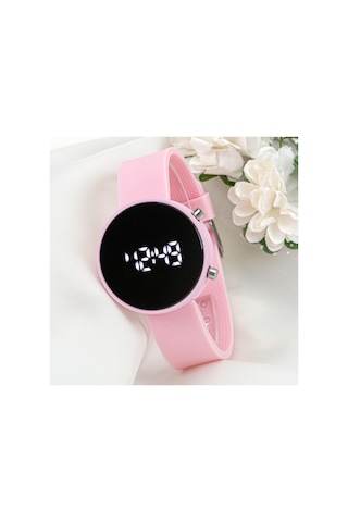 Pudra Pembe Led Büyük Kız Çocuk Kol Saati ST-304040