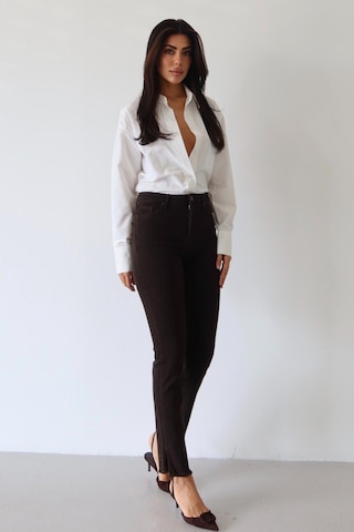 Lacarino 7413 Mia Kadın Jean Pantolon Dark Kahve