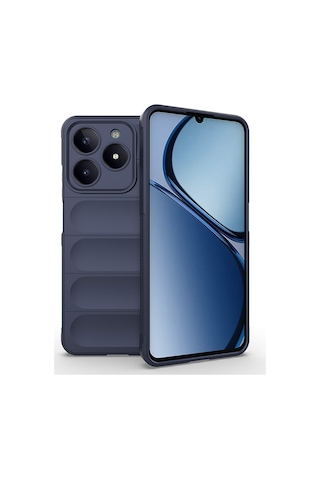 Zore Realme C61 Kılıf Esnek Tpu Oyuklu Arka Yüzey Tasarımlı Msra Etnik Silikon Kapak - Koyu Yeşil Yeşil