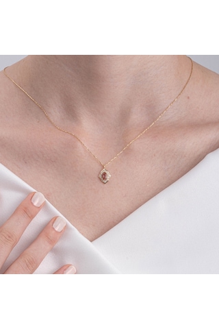 Vintage Zultanit Taşlı Minimal Tarz Tasarım 925 Ayar Doğal Taşlı Gümüş Kolye