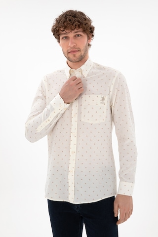 U.S. Polo Assn. Erkek Krem Regular Fit Cepli Gömlek 50296606-VR071