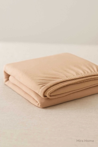 Tek Kişilik Düz Penye %100 Pamuklu Lastikli Çarşaf 100x200 Cm Newsheet Kahverengi Çok Renkli