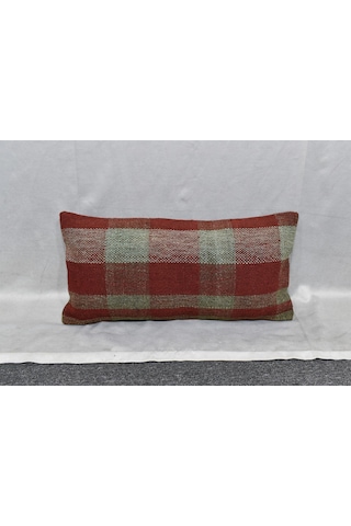 Zehra Abla Halı Yeni El Dokuma Dekoratif Lumbar Kilim Kırlent Yastık Kılıfı 6865 Çok Renkli