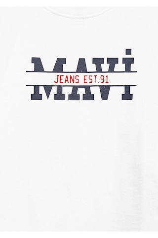 Mavi Logo Baskılı Ekru Erkek Çocuk T-shirt M6610397-70057 Ekru