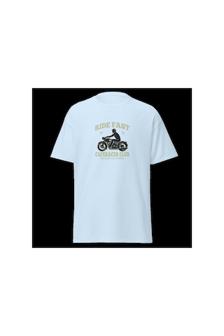 Wildstyle Ride Fast Caferacer Club Motosiklet Vintage Cafe Baskılı Unisex Bisiklet Yaka Pamuklu Tişört - Bebek