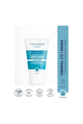 Celenes Thermal 3'ü 1 Arada Yıkama Peeling Maske 150 ML