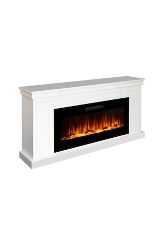 Tektes Dekoratif Elektrikli Şömine Beyaz Kasalı 150 CM 8 Renkli Uygulamalı